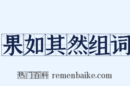 果如其然组词是什么意思的图片